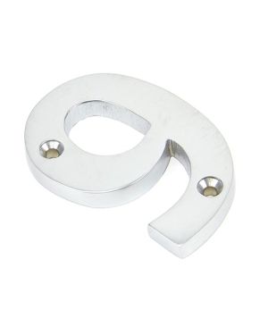 Satin Chrome Numeral 9