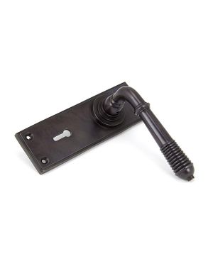 Aged Bronze Reeded Lever Lock Set