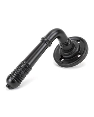 Aged Bronze Reeded Lever on Rose Set