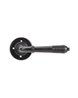 Aged Bronze Reeded Lever on Rose Set