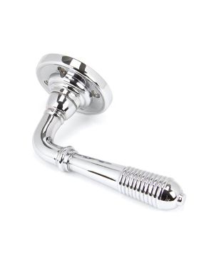 Polished Chrome Reeded Lever on Rose Set