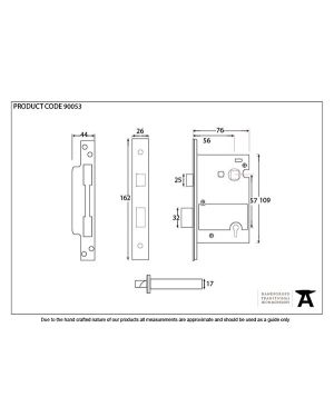 Black 3" 5 Lever Heavy Duty BS Sash Lock