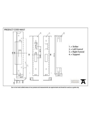 Black 2.5" Euro Sash Lock Rebate Kit
