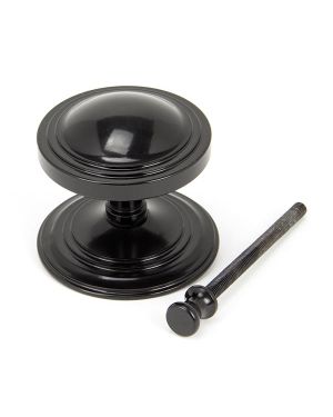 Black Art Deco Centre Door Knob