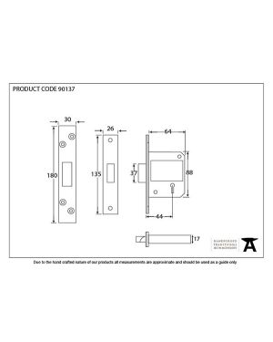 SS 2½" 5 Lever BS Deadlock