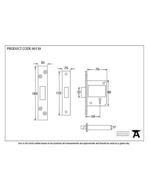 SS 3" 5 Lever BS Deadlock