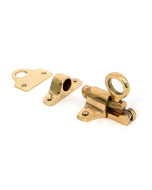 Lacquered Brass Fanlight Catch + Two Keeps