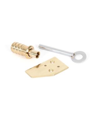 Polished Brass Key-Flush Sash Stop