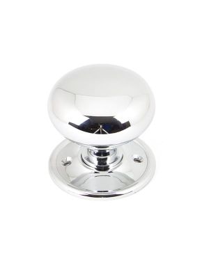 Polished Chrome Mushroom Mortice/Rim Knob Set