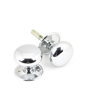 Polished Chrome Mushroom Mortice/Rim Knob Set