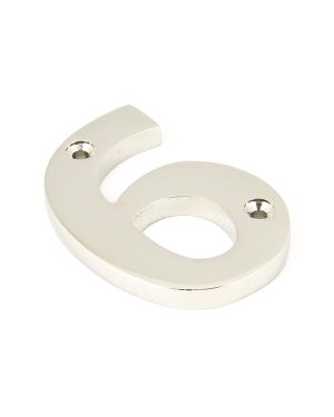 Polished Nickel Numeral 6