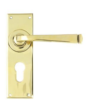 Aged Brass Avon Lever Euro Lock Set