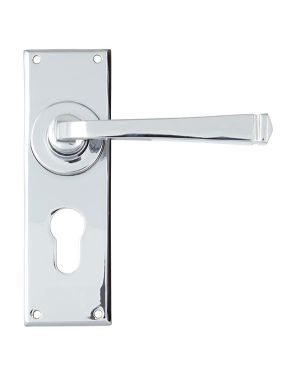Polished Chrome Avon Lever Euro Lock Set