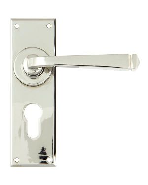 Polished Nickel Avon Lever Euro Lock Set
