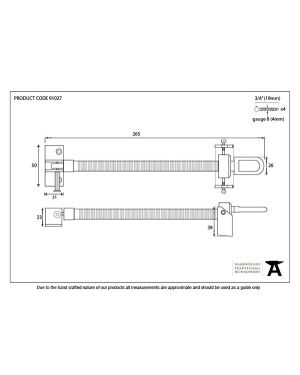 Polished Chrome 12" Fanlight Screw Opener