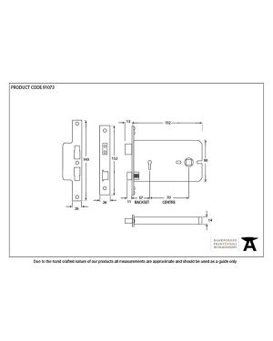 Polished Brass 6" Horizontal 5 Lever Sash Lock