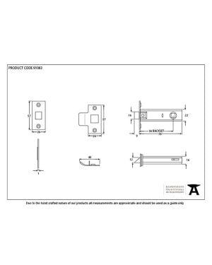 Black 3" Tubular Mortice Latch