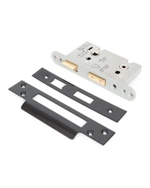 Black 2½" Heavy Duty Bathroom Mortice Lock