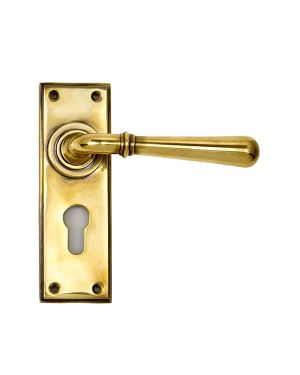 Aged Brass Newbury Lever Euro Lock Set