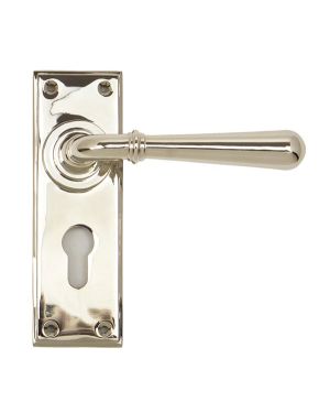 Polished Nickel Newbury Lever Euro Lock Set