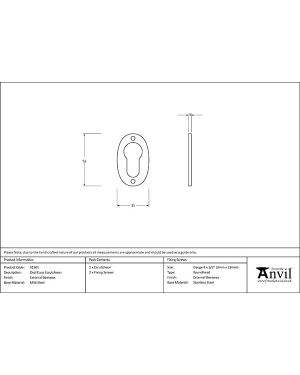 External Beeswax Oval Euro Escutcheon