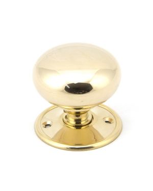 Polished Brass 57mm Mushroom Mortice/Rim Knob Set