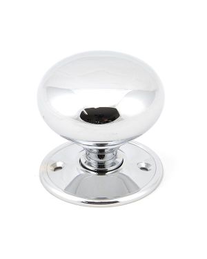 Polished Chrome 57mm Mushroom Mortice/Rim Knob Set