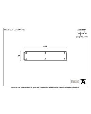 Black 400mm Plain Fingerplate