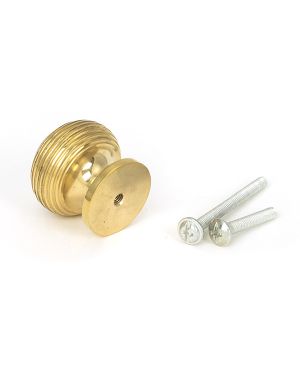 Polished Brass Beehive Cabinet Knob 30mm