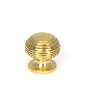 Polished Brass Beehive Cabinet Knob 30mm