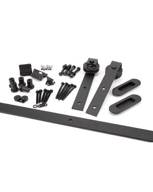 100kg Black Sliding Door Hardware Kit (2m Track)
