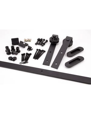 100kg Black Sliding Door Hardware Kit (3m Track)
