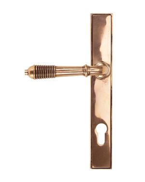 Polished Bronze Reeded Slimline Lever Espag. Lock