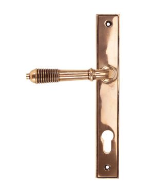 Polished Bronze Reeded Slimline Lever Espag. Lock