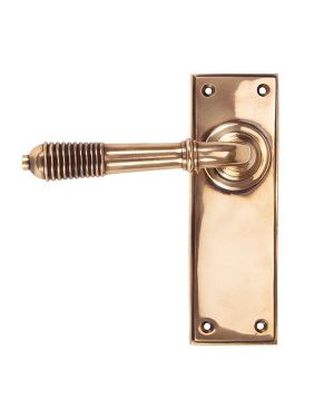 Polished Bronze Reeded Lever Latch Set