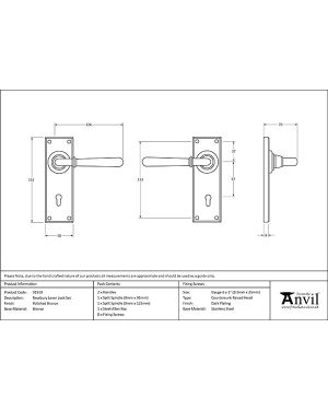 Polished Bronze Newbury Lever Lock Set