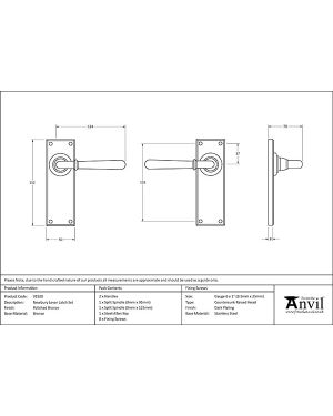 Polished Bronze Newbury Lever Latch Set
