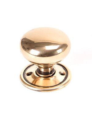 Polished Bronze Mushroom Mortice/Rim Knob Set