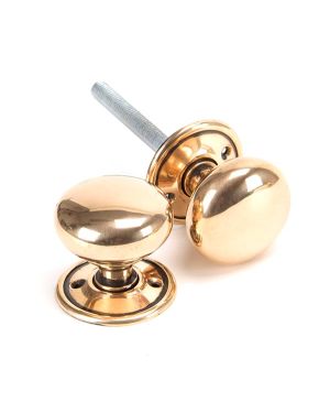 Polished Bronze Mushroom Mortice/Rim Knob Set