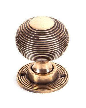 Polished Bronze Heavy Beehive Mortice/Rim Knob Set