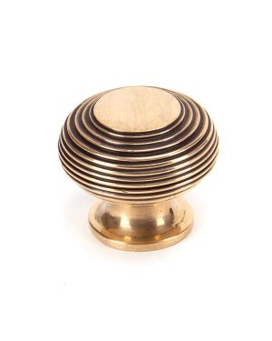 Polished Bronze Beehive Cabinet Knob 40mm