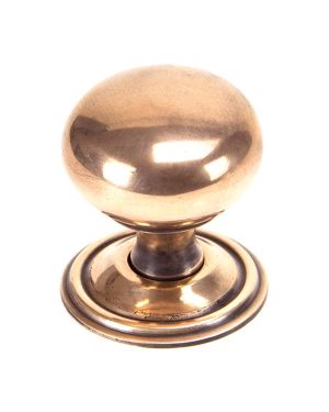 Polished Bronze Mushroom Cabinet Knob 38mm