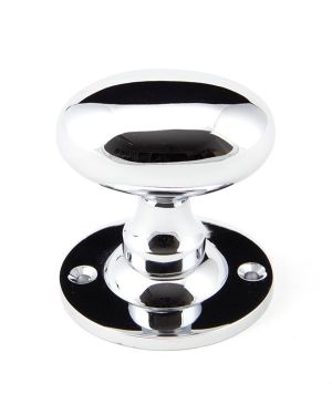 Polished Chrome Oval Mortice/Rim Knob Set