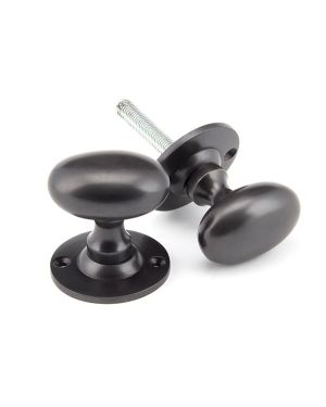 Aged Bronze Oval Mortice/Rim Knob Set