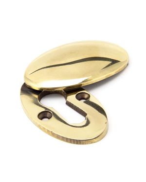 Aged Brass Oval Escutcheon & Cover