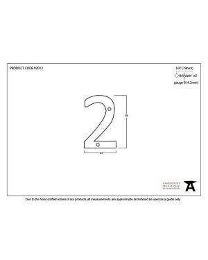 Aged Bronze Numeral 2