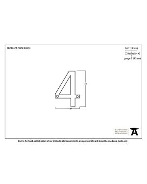 Aged Bronze Numeral 4