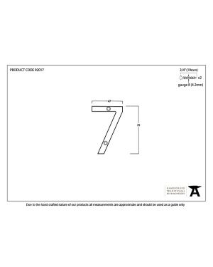 Aged Bronze Numeral 7