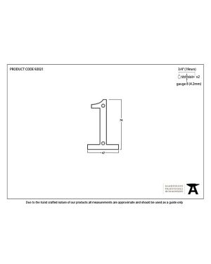Polished Bronze Numeral 1