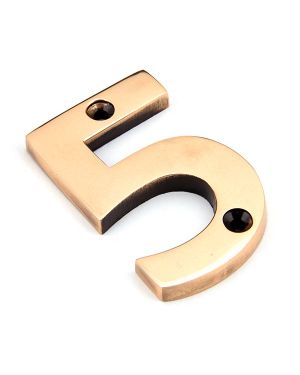 Polished Bronze Numeral 5